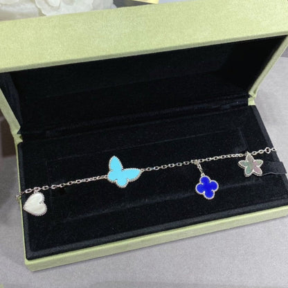 [Leaves]LUCKY SPRING SILVER BRACELET 4 MOTIF