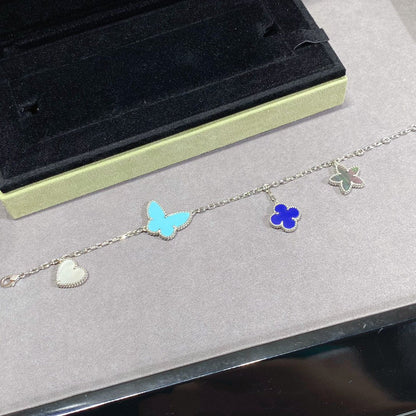 [Leaves]LUCKY SPRING SILVER BRACELET 4 MOTIF