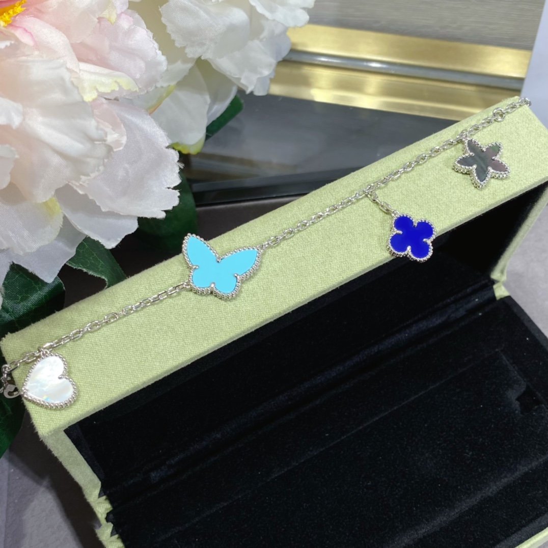 [Leaves]LUCKY SPRING SILVER BRACELET 4 MOTIF