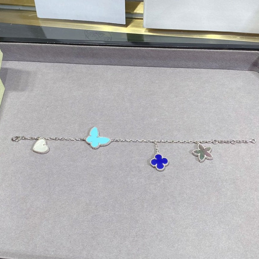 [Leaves]LUCKY SPRING SILVER BRACELET 4 MOTIF