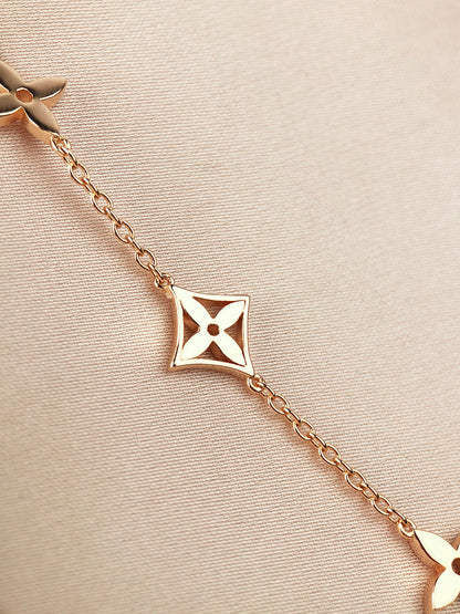 [Leaves]STAR AND SUN 7 MOTIFS GOLD BRACELET