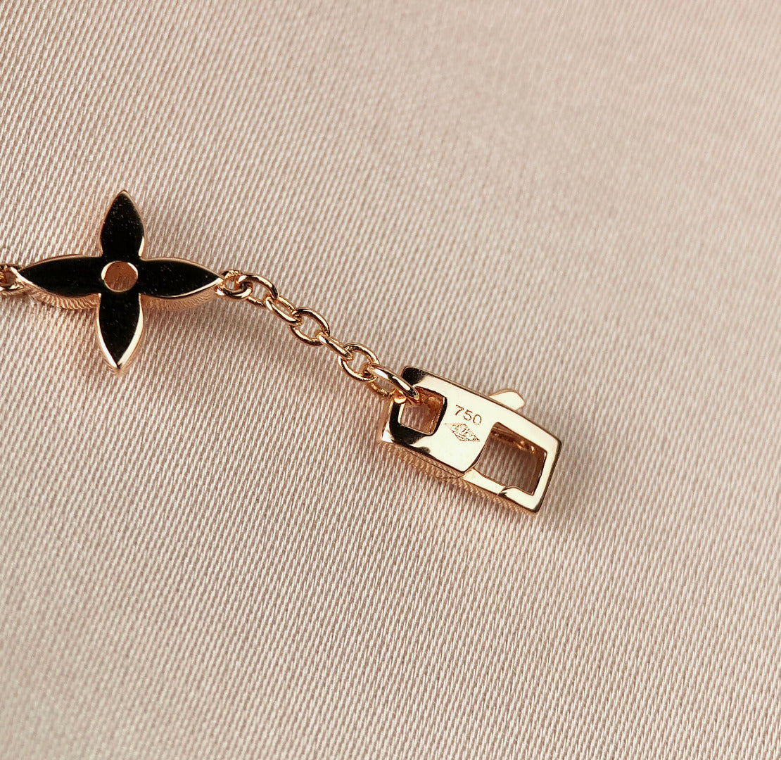 [Leaves]STAR AND SUN 7 MOTIFS GOLD BRACELET