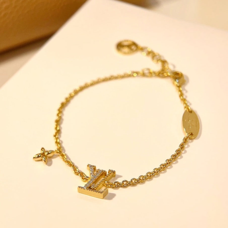 [Leaves]LOGO STAR MOTIF GOLD BRACELET