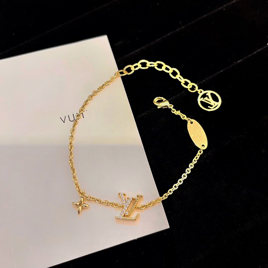 [Leaves]LOGO STAR MOTIF GOLD BRACELET