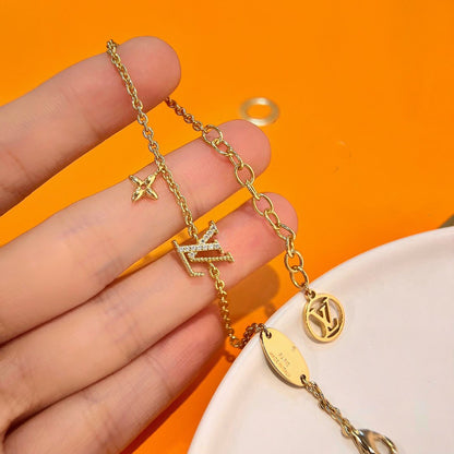 [Leaves]LOGO STAR MOTIF GOLD BRACELET