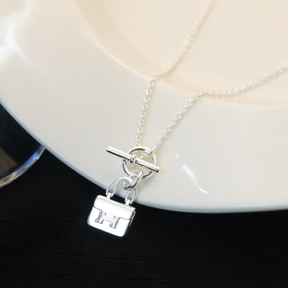 [Leaves]POP H PEDANT SILVER NECKLACE