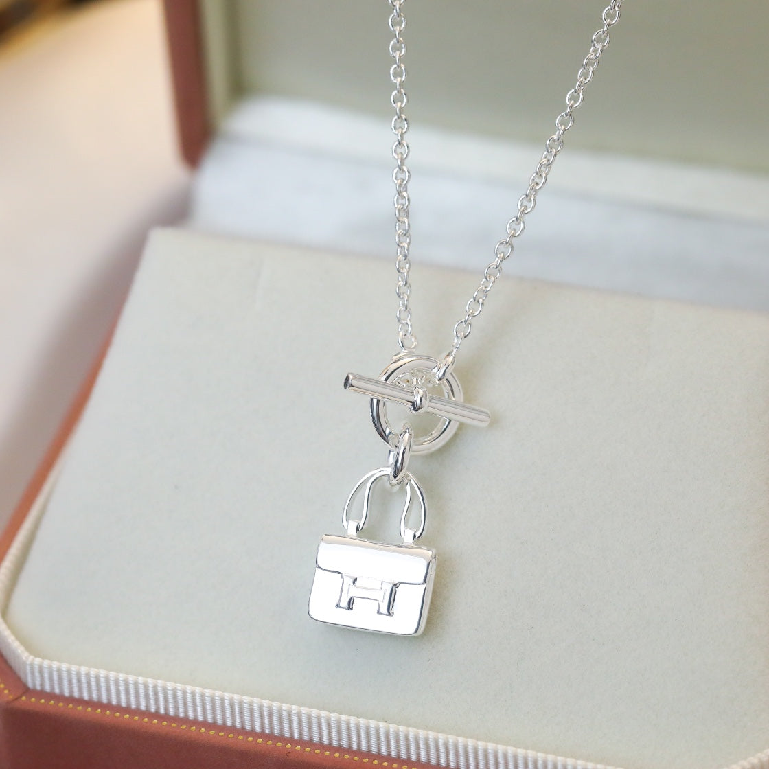 [Leaves]POP H PEDANT SILVER NECKLACE