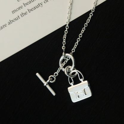 [Leaves]POP H PEDANT SILVER NECKLACE