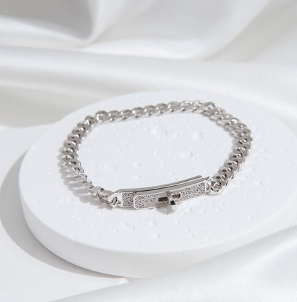 [Leaves]KELLY CHAIN SILVER DIAMOND BRACELET