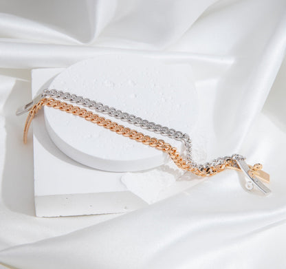 [Leaves]KELLY CHAIN SILVER DIAMOND BRACELET