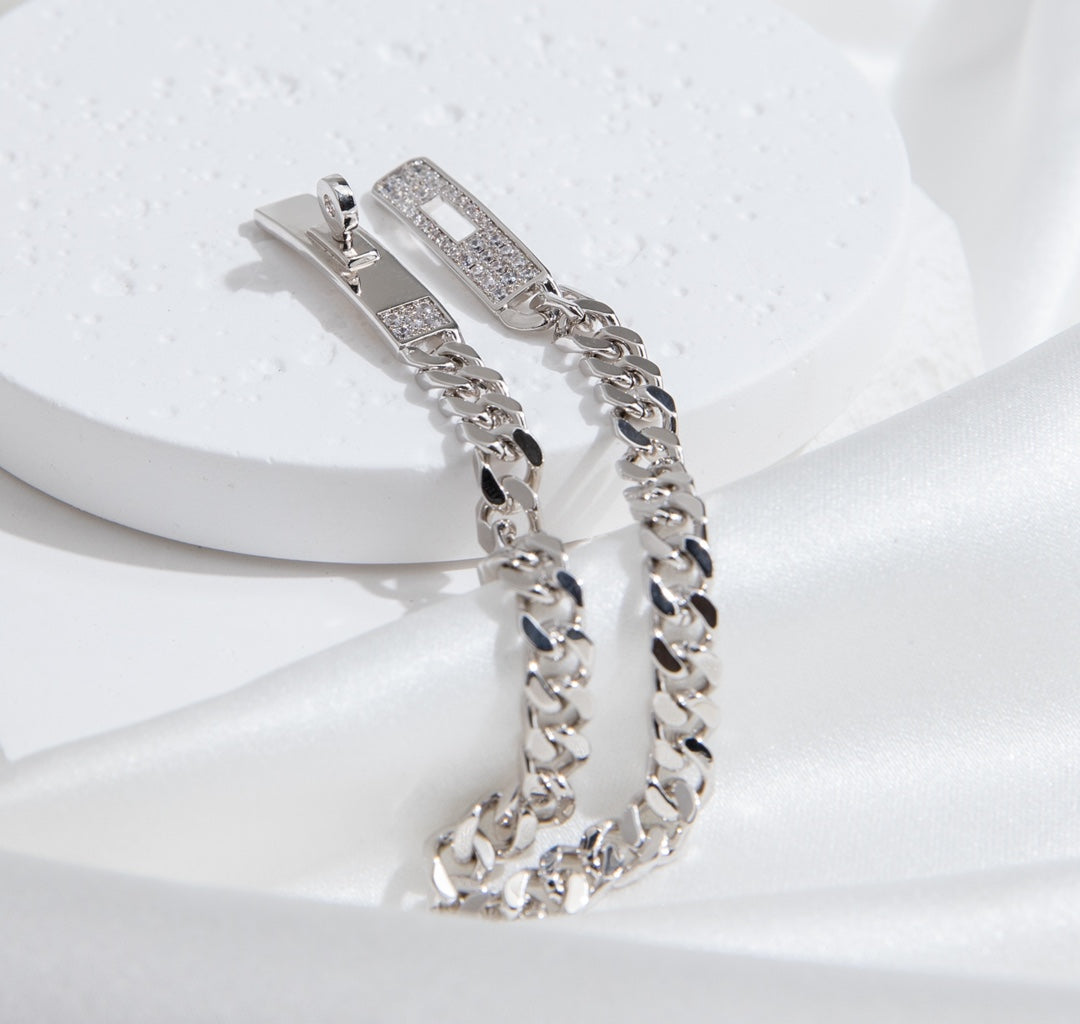 [Leaves]KELLY CHAIN SILVER DIAMOND BRACELET