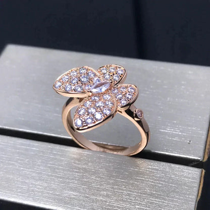 [Leaves]BUTTERFLY PINK GOLD DIAMOND RING
