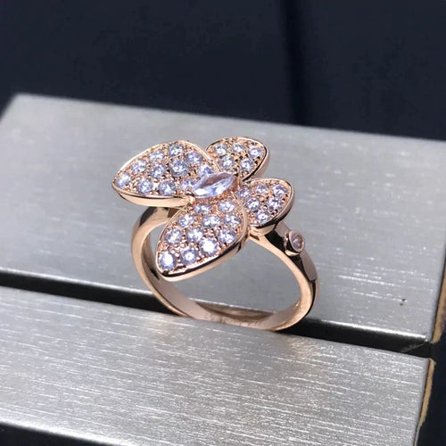 [Leaves]BUTTERFLY PINK GOLD DIAMOND RING