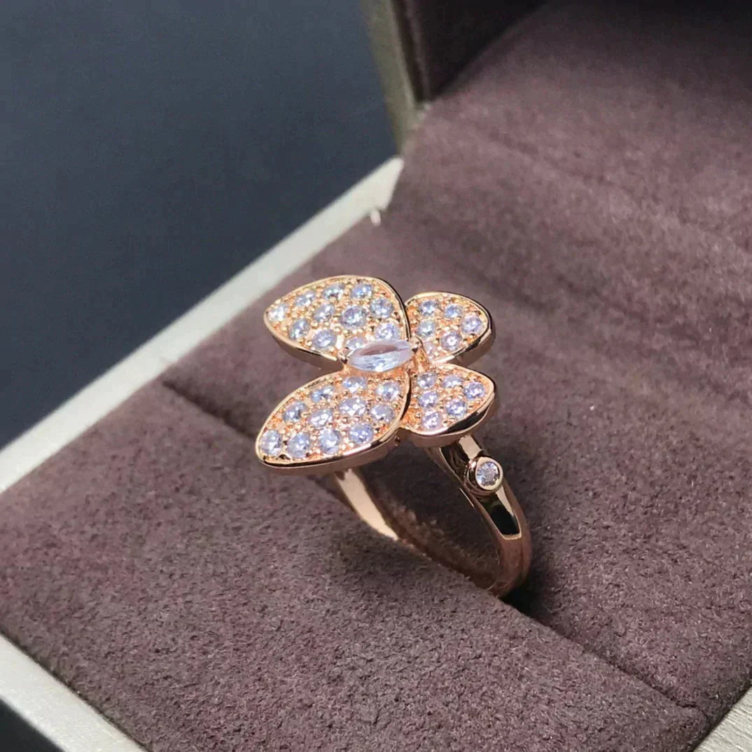 [Leaves]BUTTERFLY PINK GOLD DIAMOND RING