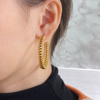 [Leaves]CLASH HOOP EARRINGS