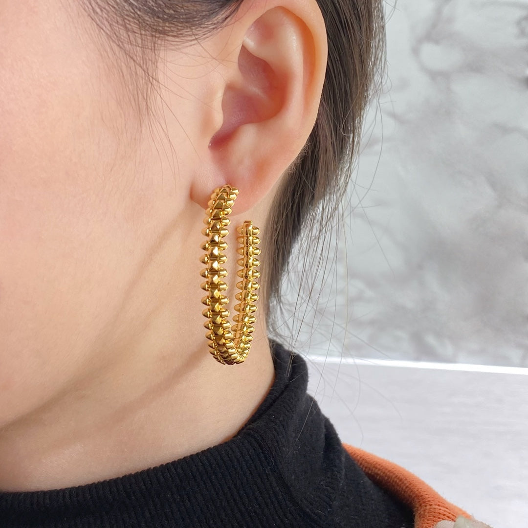 [Leaves]CLASH LARGE HOOP EARRINGS