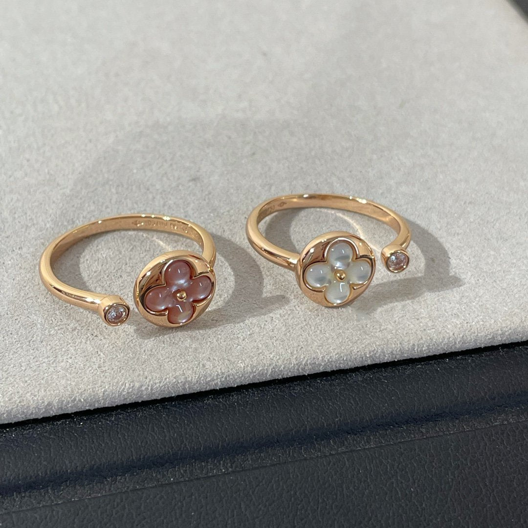 [Leaves]SUN 1 DIAMOND PINK MOP RING