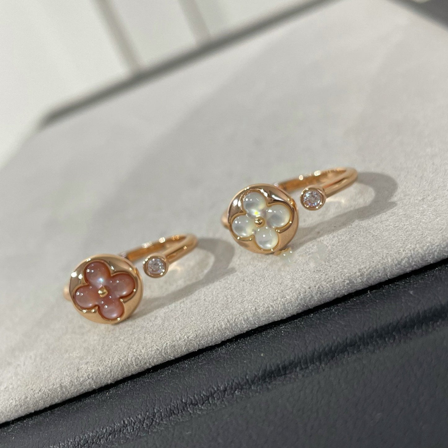 [Leaves]SUN 1 DIAMOND PINK MOP RING
