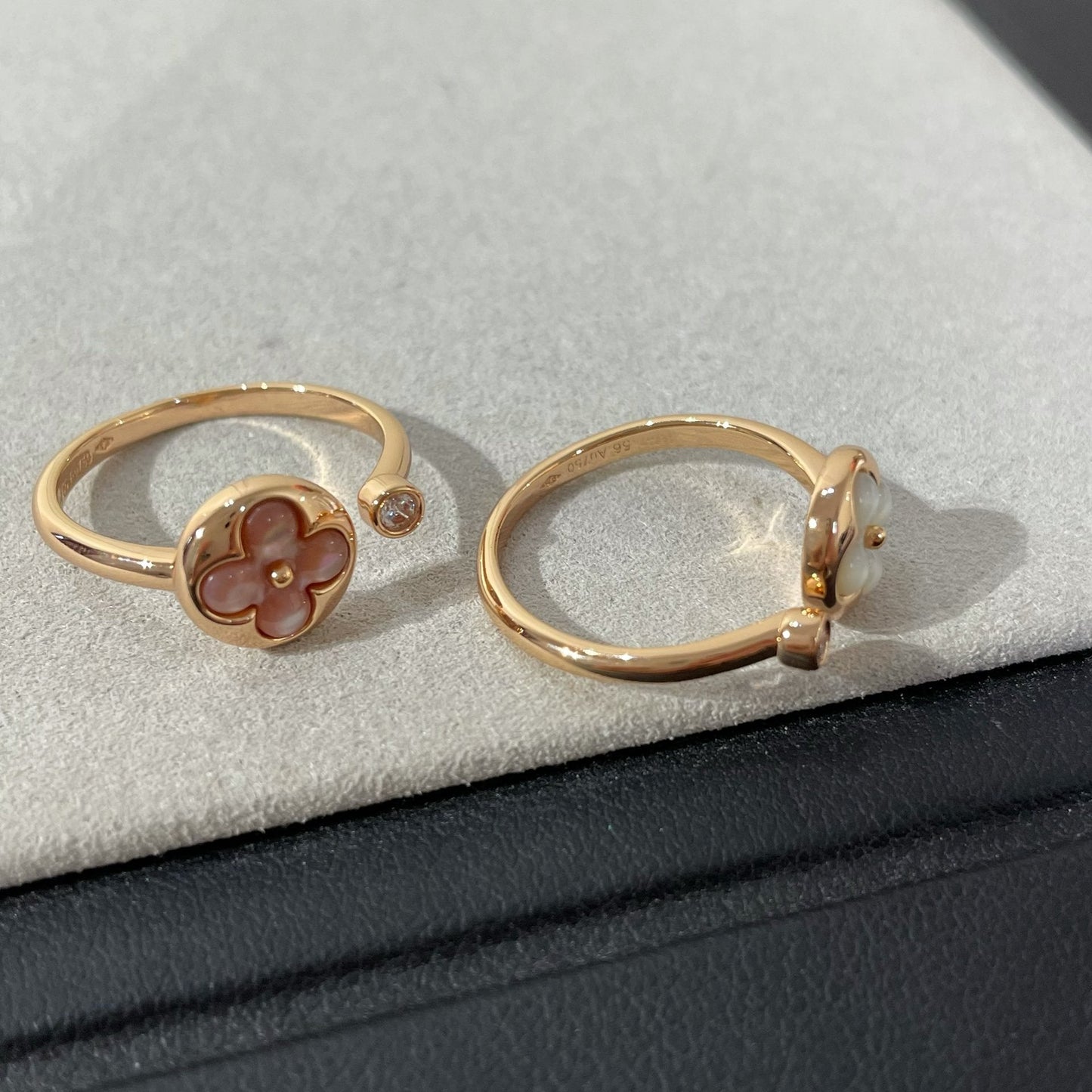 [Leaves]SUN 1 DIAMOND PINK MOP RING