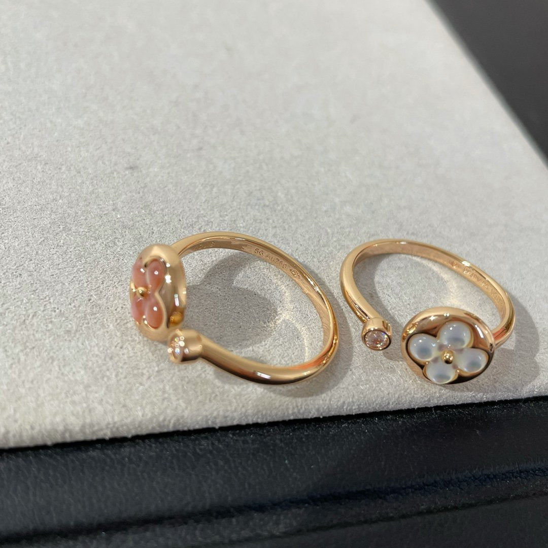 [Leaves]SUN 1 DIAMOND PINK MOP RING
