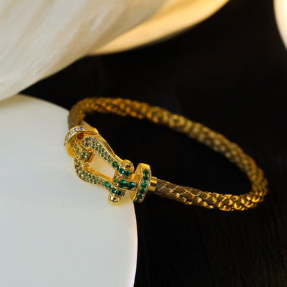 [Leaves]FORCE 10 GOLD GREEN DIAMOND PAVED