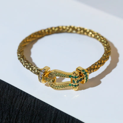 [Leaves]FORCE 10 GOLD GREEN DIAMOND PAVED