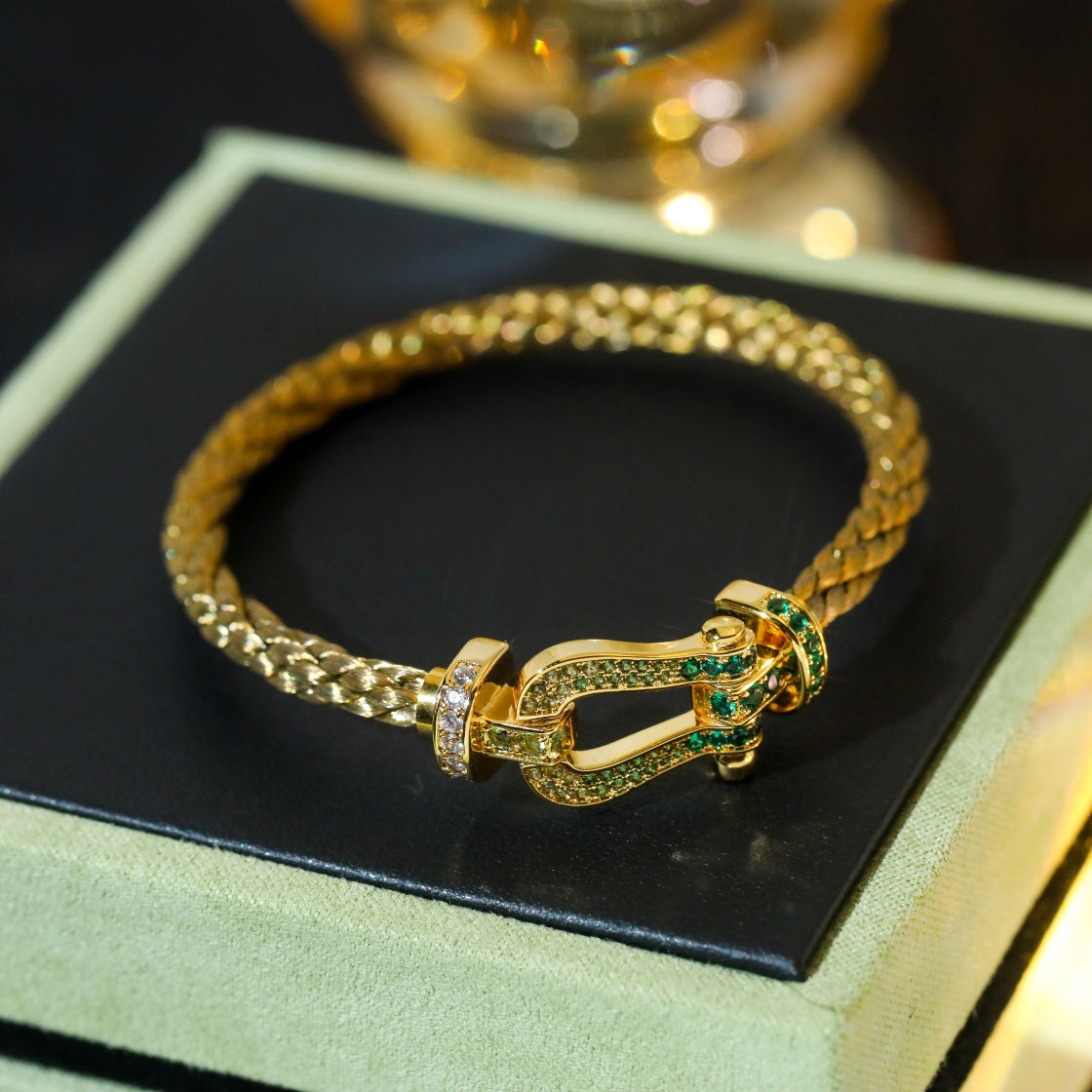 [Leaves]FORCE 10 GOLD GREEN DIAMOND PAVED