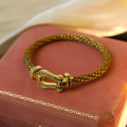 [Leaves]FORCE 10 GOLD GREEN DIAMOND PAVED