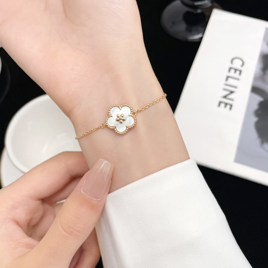 [Leaves]LUCKY SPRING ROSE GOLD MOP BRACELET
