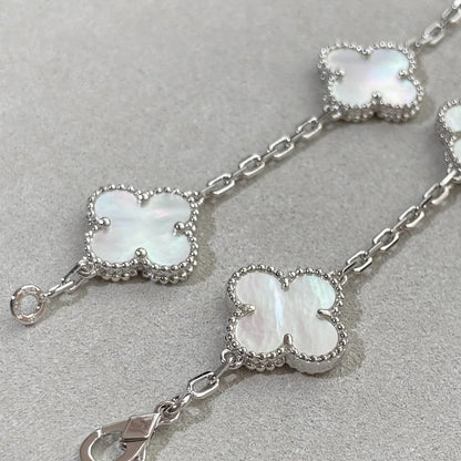 [Leaves]LUCKY CLOVER 5-MOTIF BRACELET - WHITE MOTHER-OF-PEARL COLLECTION
