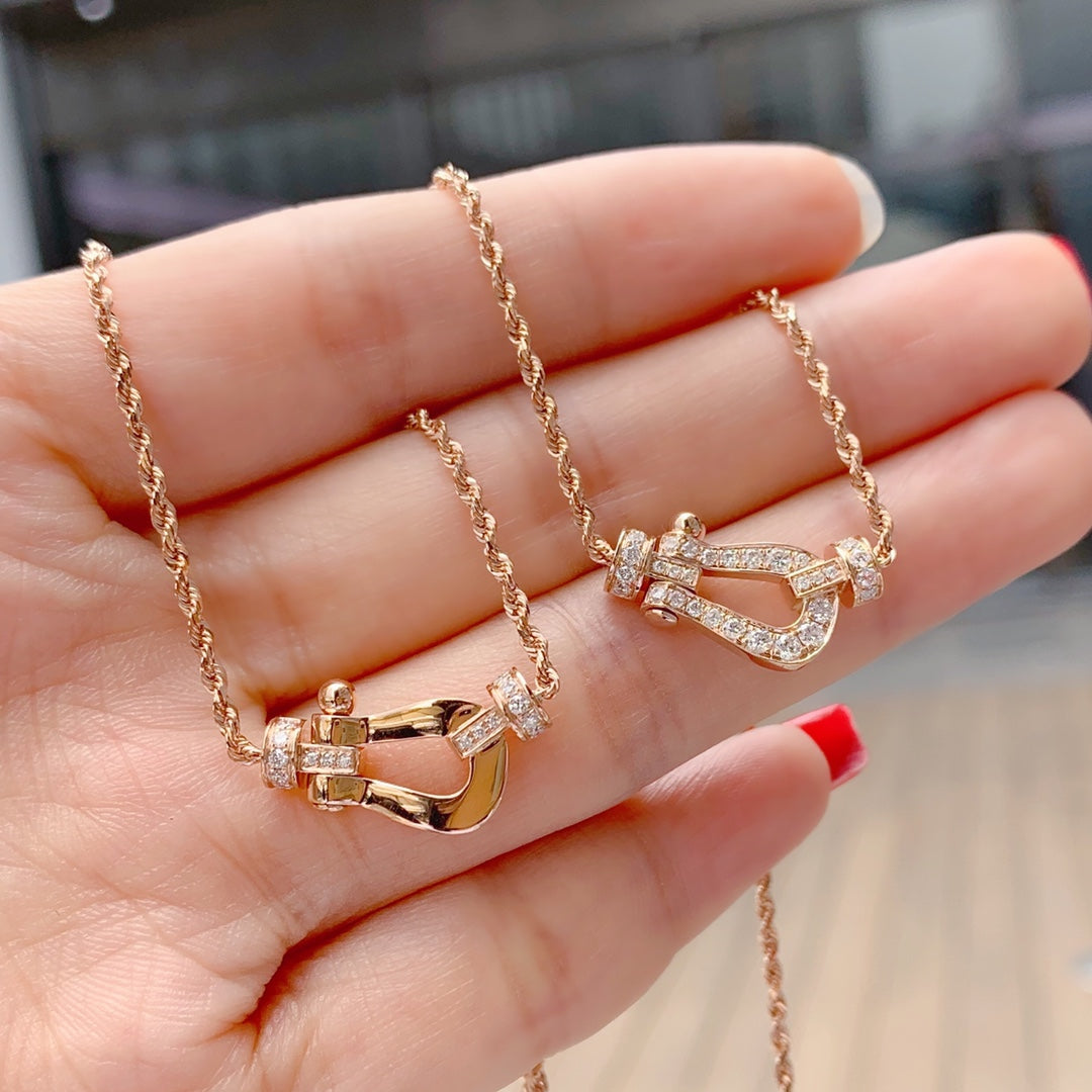 [Leaves]FORCE 10 PINK GOLD DIAMOND NECKLACE