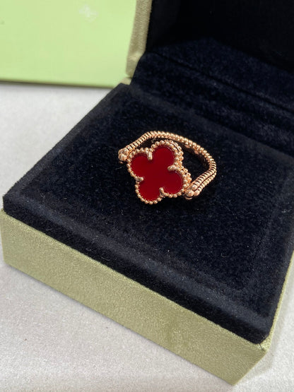 [Leaves]LUCKY CLOVER ROSE GOLD REVERSIBLE RING