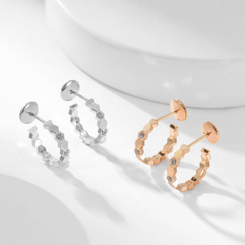 [Leaves]BEE LOVE DIAMOND HOOP EARRINGS