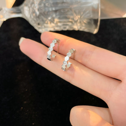 [Leaves]BEE LOVE DIAMOND HOOP EARRINGS