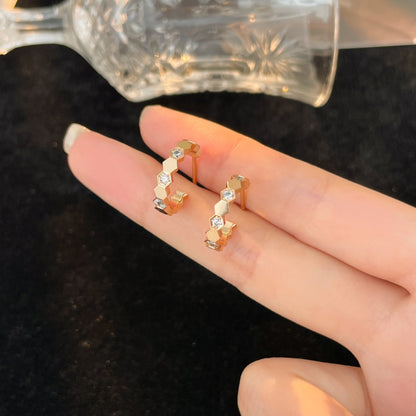 [Leaves]BEE LOVE DIAMOND HOOP EARRINGS