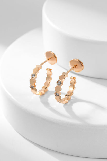 [Leaves]BEE LOVE DIAMOND HOOP EARRINGS