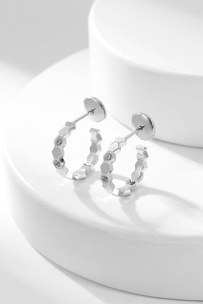 [Leaves]BEE LOVE DIAMOND HOOP EARRINGS
