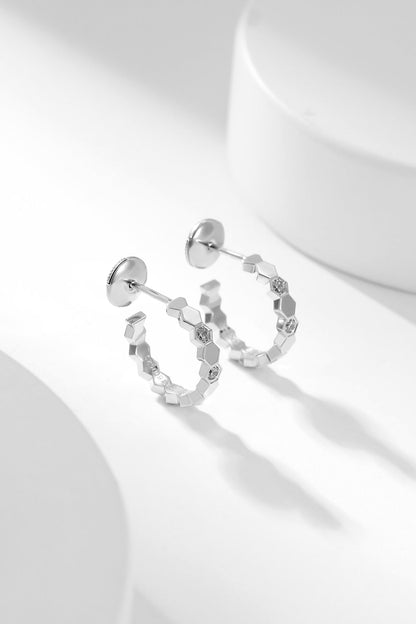 [Leaves]BEE LOVE DIAMOND HOOP EARRINGS