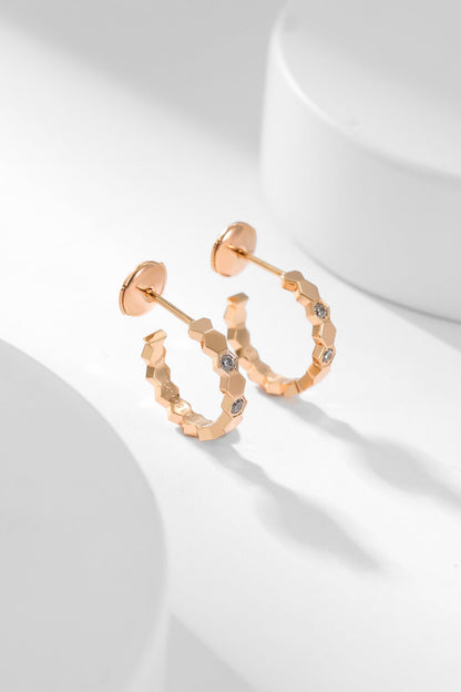 [Leaves]BEE LOVE DIAMOND HOOP EARRINGS