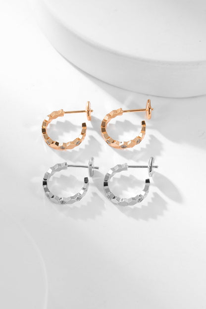 [Leaves]BEE LOVE DIAMOND HOOP EARRINGS