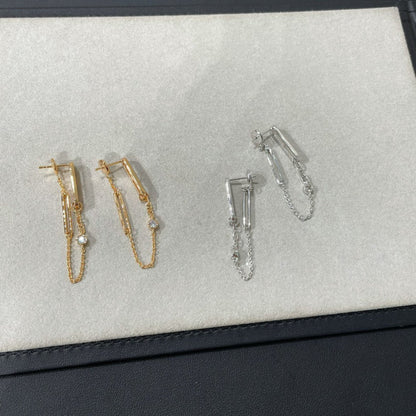[Leaves]CHAINE CHAOS DIAMOND DROP EARRINGS