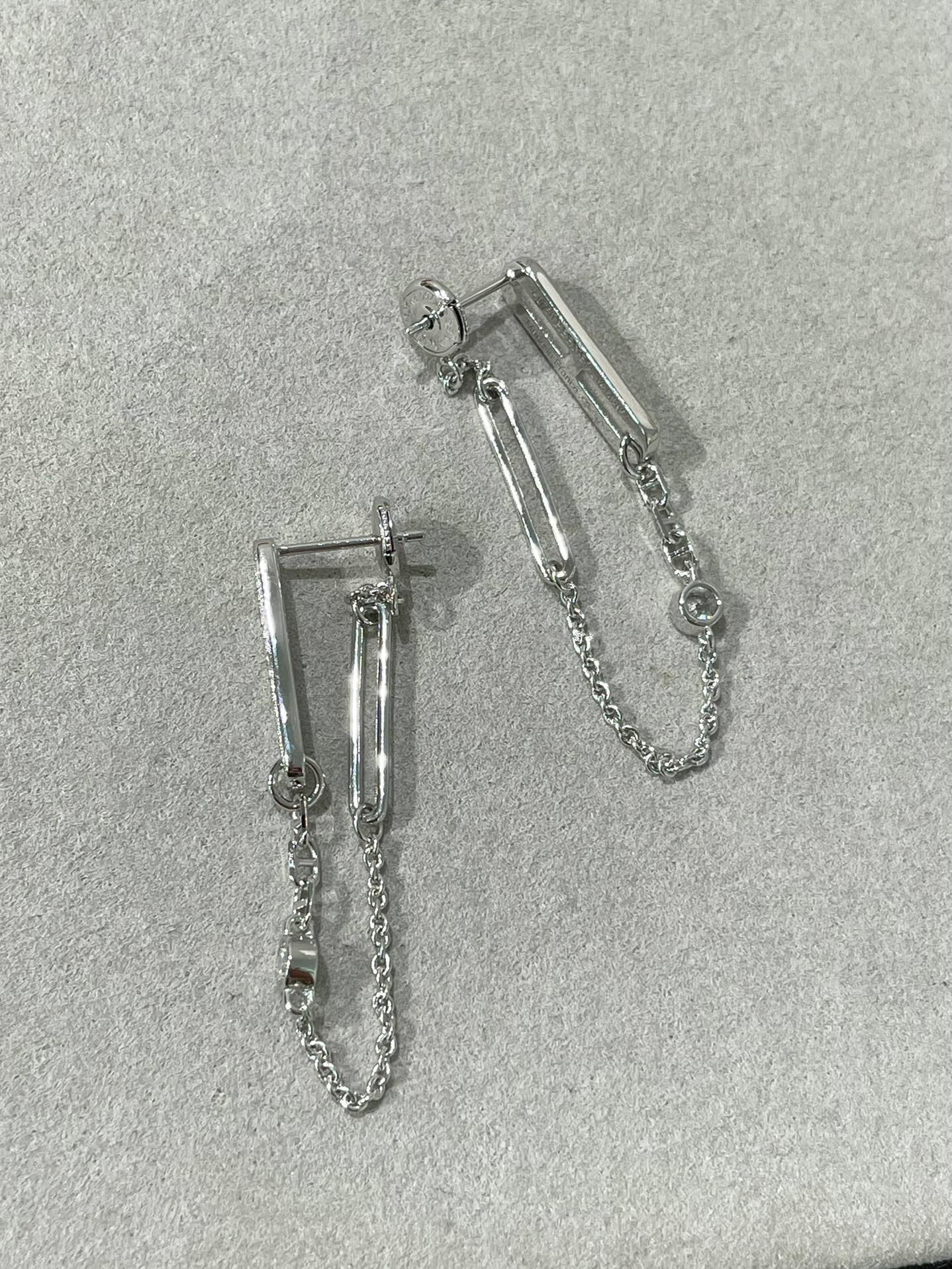 [Leaves]CHAINE CHAOS DIAMOND DROP EARRINGS