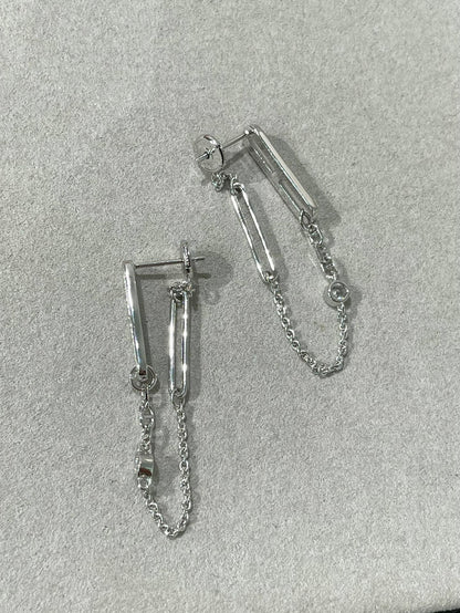 [Leaves]CHAINE CHAOS DIAMOND DROP EARRINGS