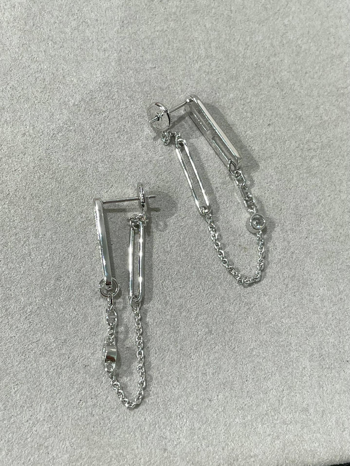 [Leaves]CHAINE CHAOS DIAMOND DROP EARRINGS