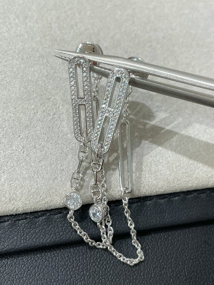 [Leaves]CHAINE CHAOS DIAMOND DROP EARRINGS