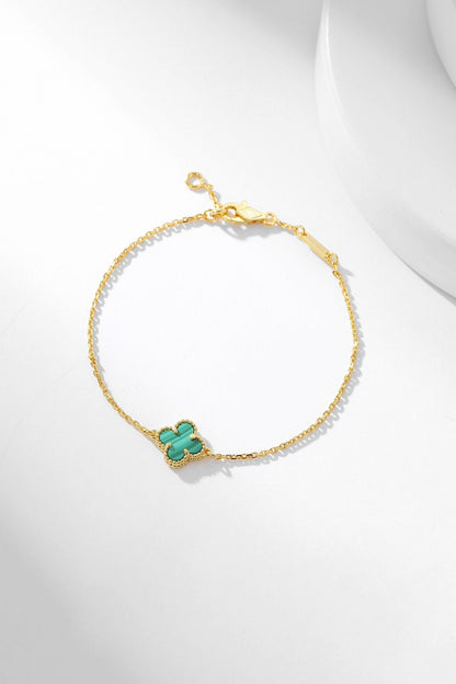 [Leaves]CLOVER BRACELET MALACHITE 1 MOTIF