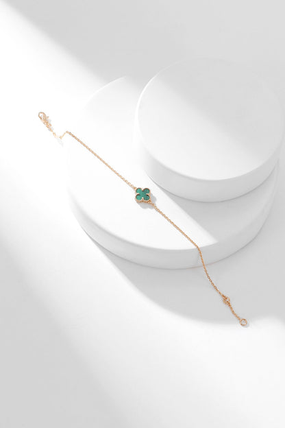 [Leaves]CLOVER BRACELET MALACHITE 1 MOTIF