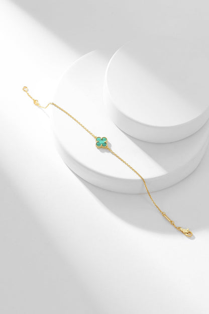 [Leaves]CLOVER BRACELET MALACHITE 1 MOTIF