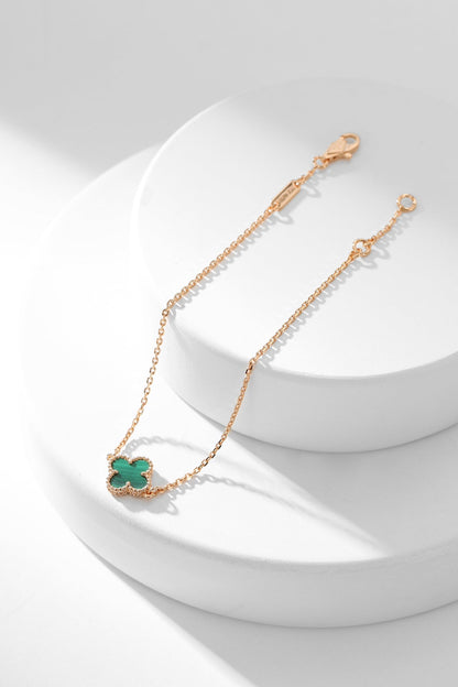 [Leaves]CLOVER BRACELET MALACHITE 1 MOTIF
