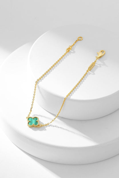 [Leaves]CLOVER BRACELET MALACHITE 1 MOTIF